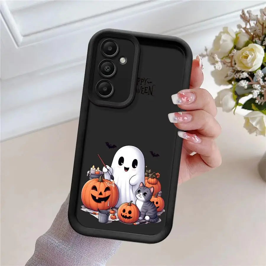Case for Samsung A54 A52 A14 A53 A12 A13 A23 A71 A34 A51 A13 A33 A15 A32 A22 A55 A24 Phone Case Happy Halloween Ghost