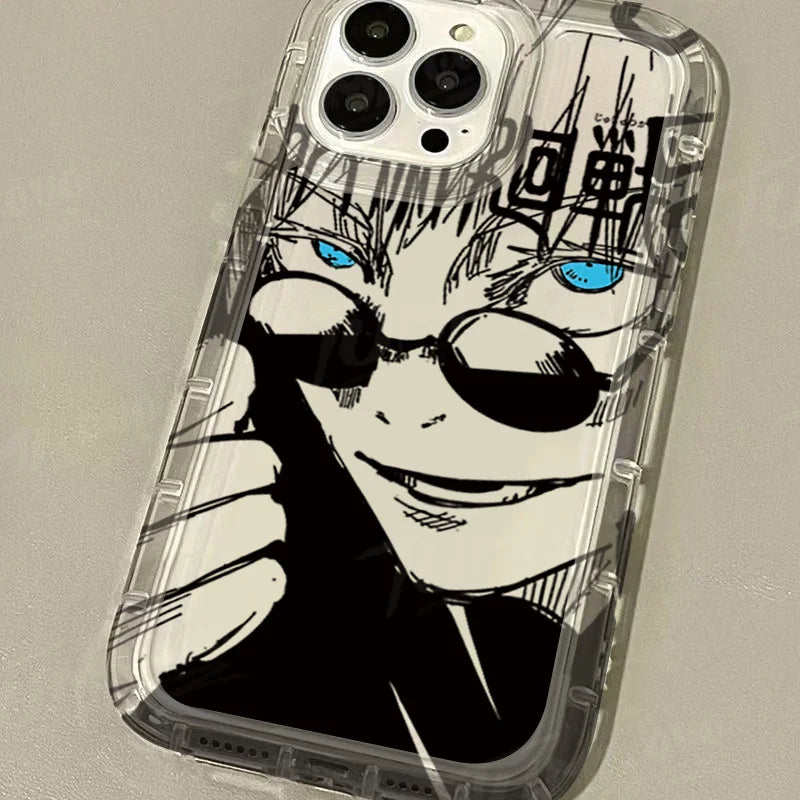 Jujutsu Kaisen Gojo Satoru Clear Case for IPhone 16 15 14 13 12 11 Pro Max 14 15 7 8 Plus X XR XS Max SE2020 Airbag Shockproof