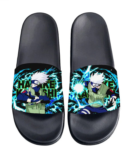 Anime Naruto Non-Slip Slippers Fashion Sasuke Design Cute Kawaii Home Sandals for Men And Women Ideal Holiday Gift