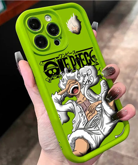 Anime One Piece Luffy Gear 5th Phone Case for iPhone 15 14 13 12 11 Pro Max Plus Shockproof Silicone