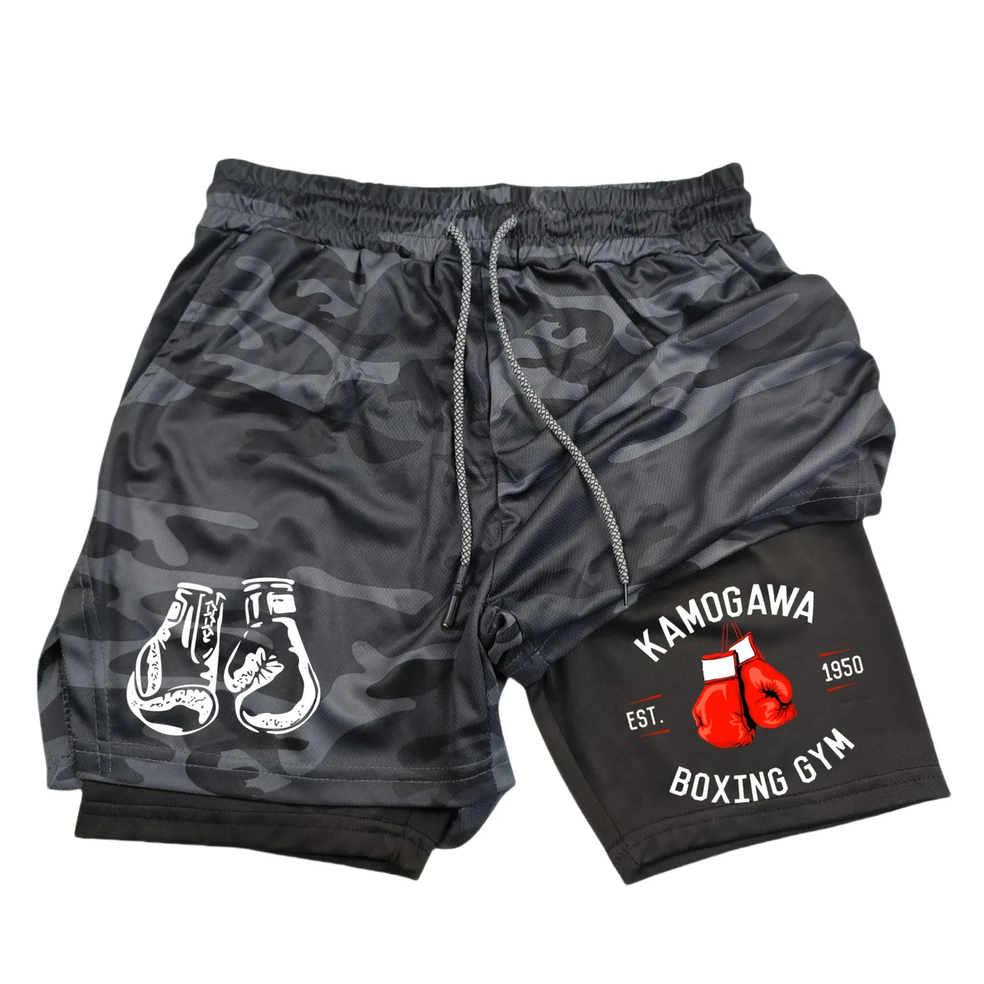 Hajime No Ippo Kanokawa Gym Compression Shorts - Boxing Print, Quick Dry