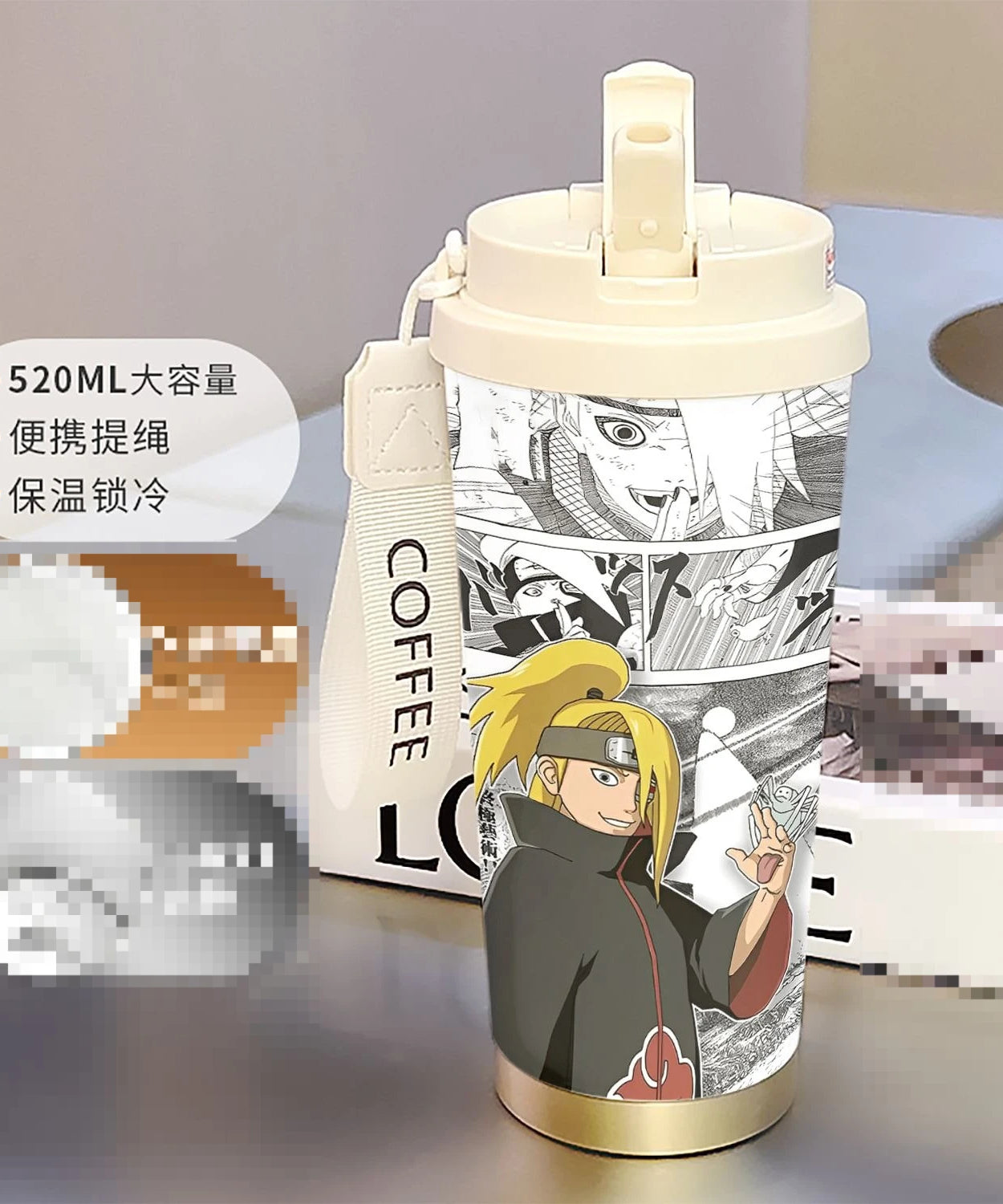 new Uzumaki Naruto cute and cool personality high-value two-dimensional student going out portable straw water cup birthday gift