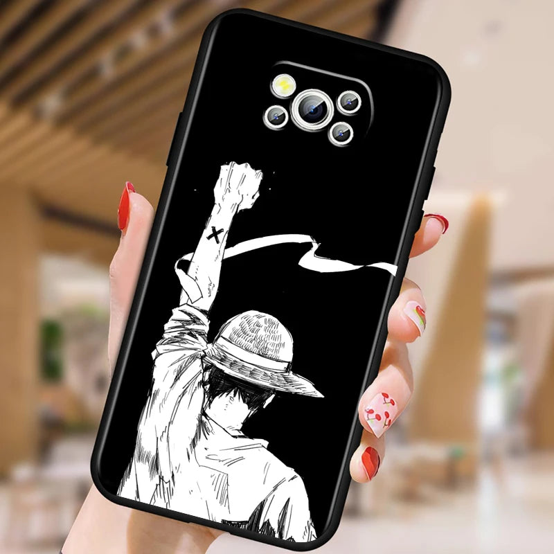 One Piece Luffy Case for Xiaomi Mi Poco F5 F4 F3 F2 X5 X4 X3 M6 M5 M5S M4 M3 C40 Pro GT NFC 5G