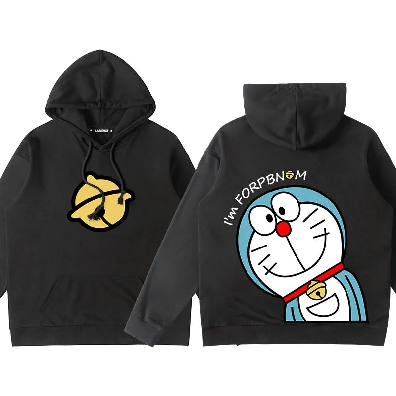 Doraemon Anime Hoodie – Cute Couple & Teen Pullover Jacket