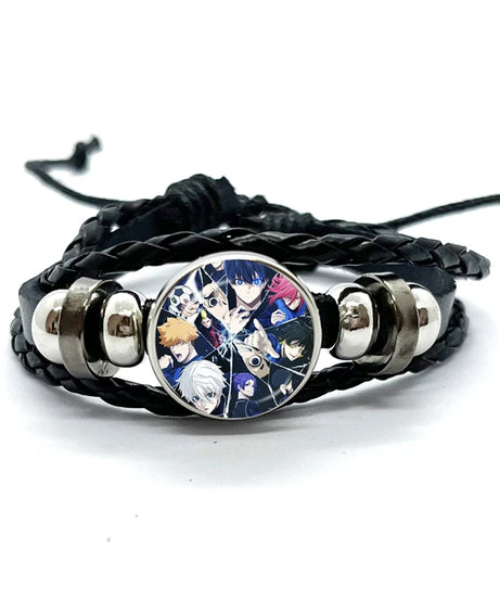 Anime Blue Lock Isagi Yoichi Chigiri Bachira Leather Bracelet Cosplay Unisex Adjustable Punk Wristband Jewelry Props