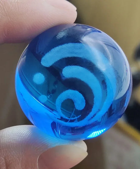 Genshin Impact Seven Elements Crystal Glass Ball 3D Three-dimensional Laser Engraving and Translucent Single Crystal Ball Game