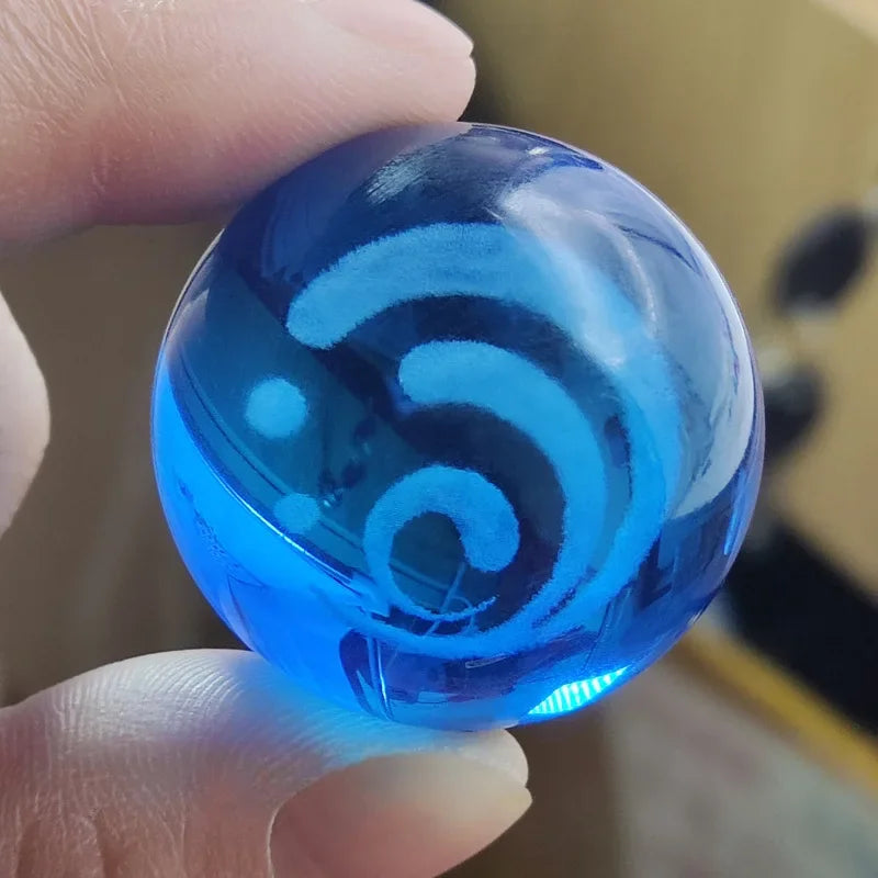 Genshin Impact Seven Elements Crystal Glass Ball 3D Three-dimensional Laser Engraving and Translucent Single Crystal Ball Game