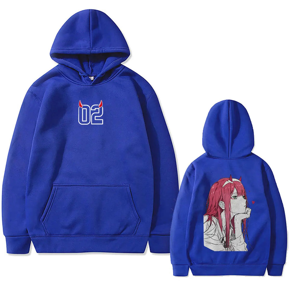 Darling in the Franxx Zero Two Graphic Hoodie – Y2K Vintage Oversized Pullover 6