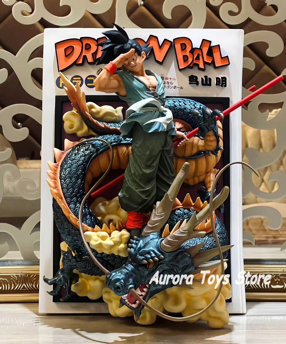 44.5cm/17.52in Anime Dragon Ball Figure Title Page Shenron Goku Action Figures PVC Statue Model Collectible Decoration Toy Gifts