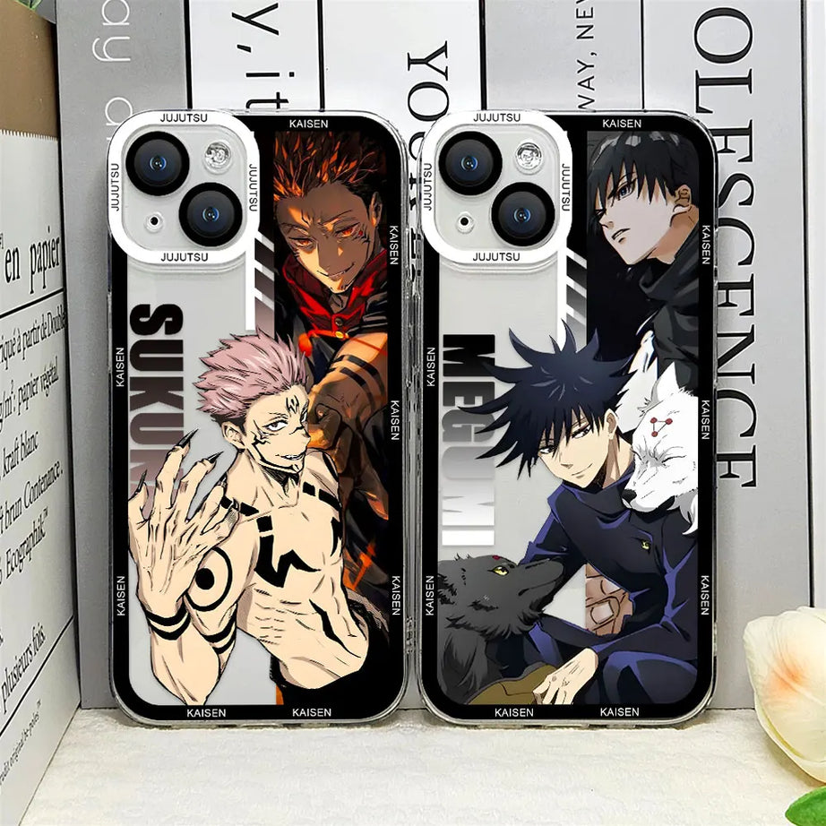 Jujutsu Kaisen Satoru Gojo Comics Phone Case for IPhone 11 12 13 14 15 Pro Max Mini X XS MAX XR 7 8Plus Clear Cover Anime Fundas