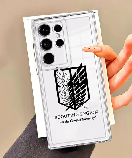 Clear Soft Case for Samsung Galaxy Note 10 20 Ultra S25 Ultra S21 S23 S24 FE S10 Plus S22 S20 Attack On T-Titan Logo