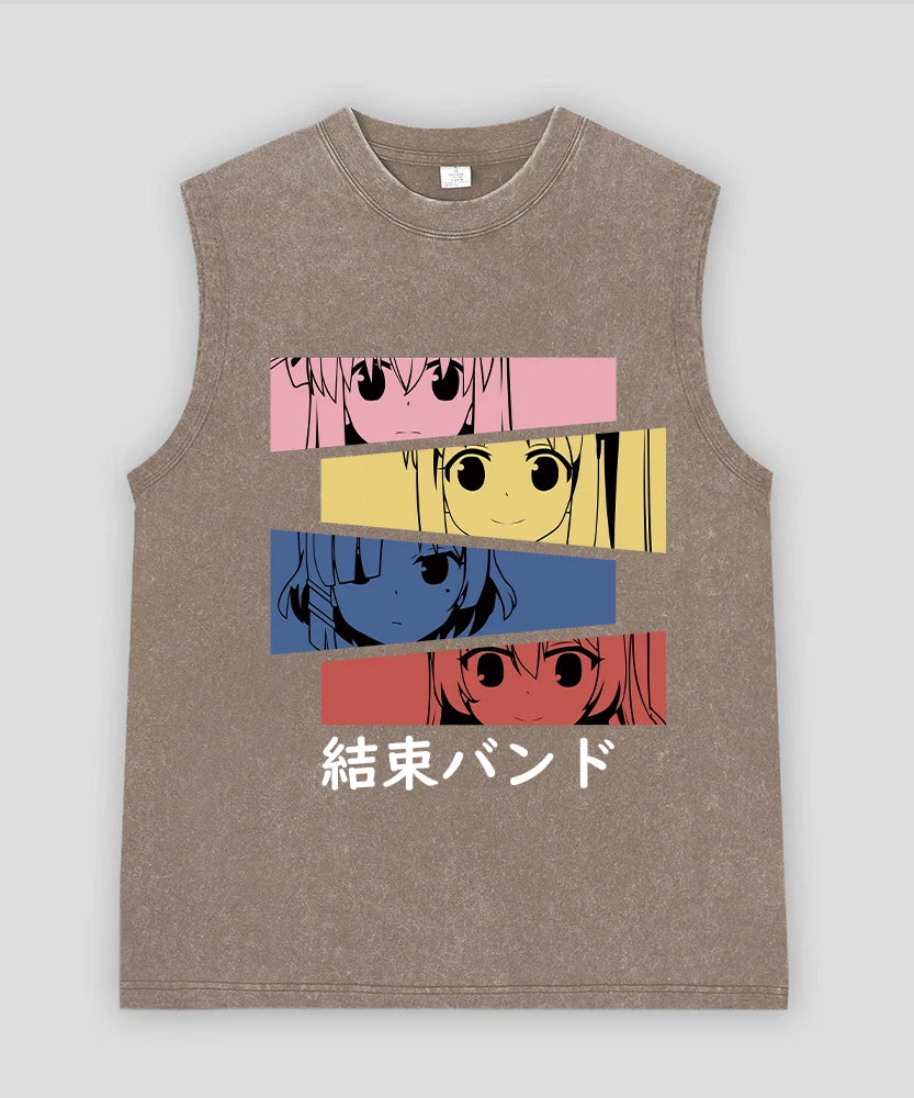 Bocchi the Rock! Oversized Band Vest – Unisex Anime Cotton Tank Top