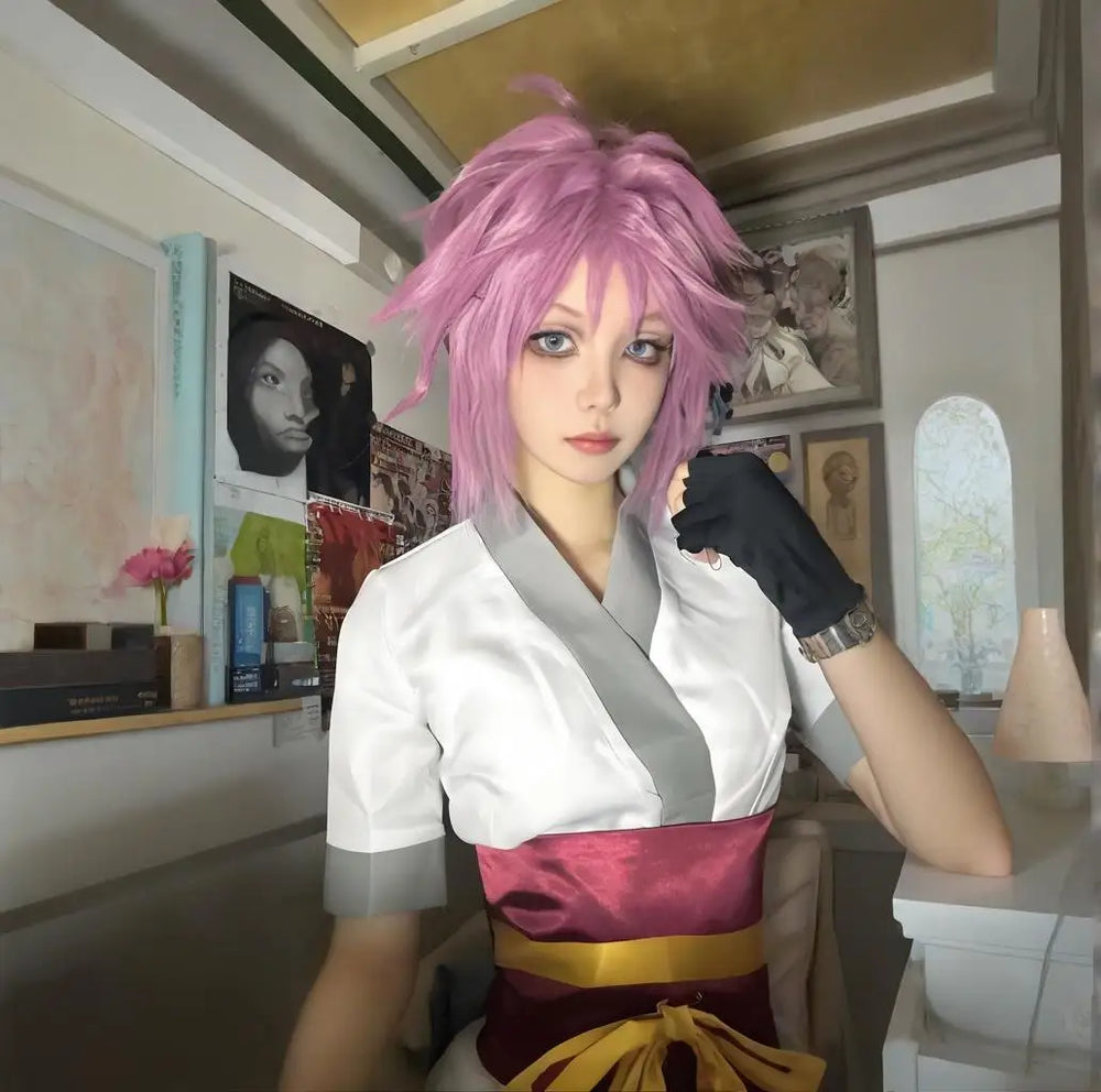 Hunter x Hunter Machi Cosplay Costume — with Pink Wig 6