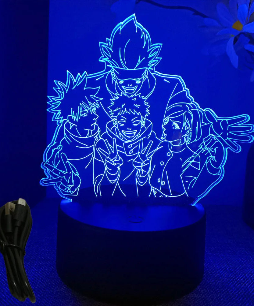 3D Anime Lamp Jujutsu Kaisen Led Night Light RGB Table Lamps Satoru Gojo Action Figure Kids Bedroom Desk Home Decor Friend
