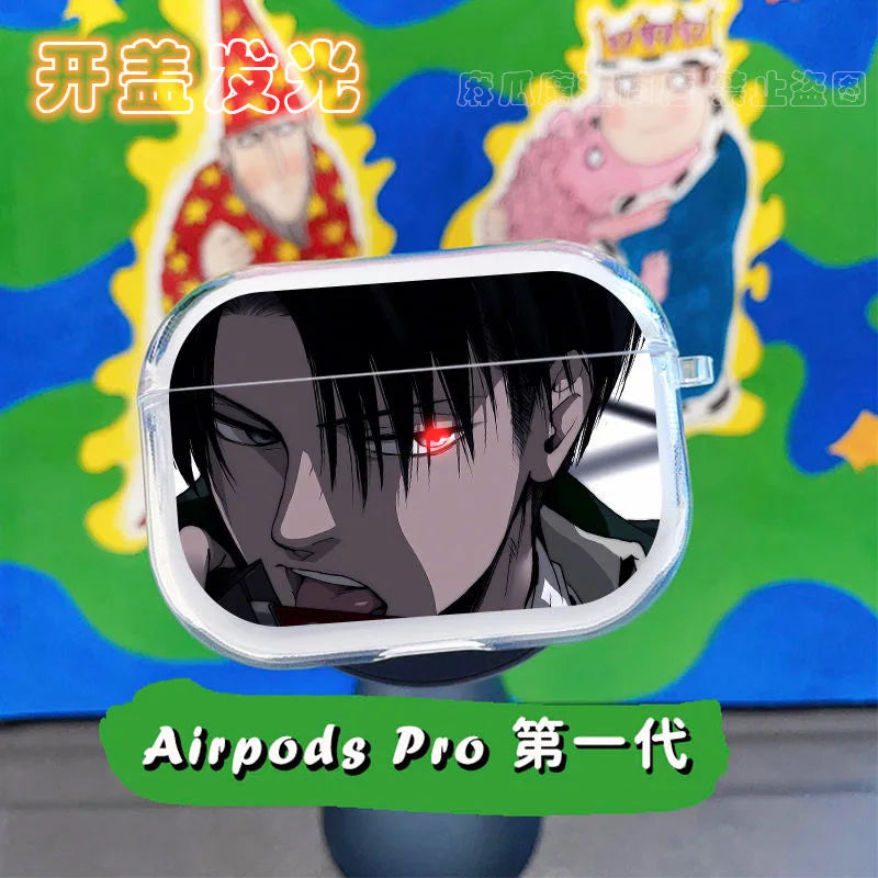 Anime Attack on Titan Transparent Case for Airpods Pro 4 2 1 Shingeki No Kyojin Levi Eren Yeager Airpod Cases TPU Earphone Cover