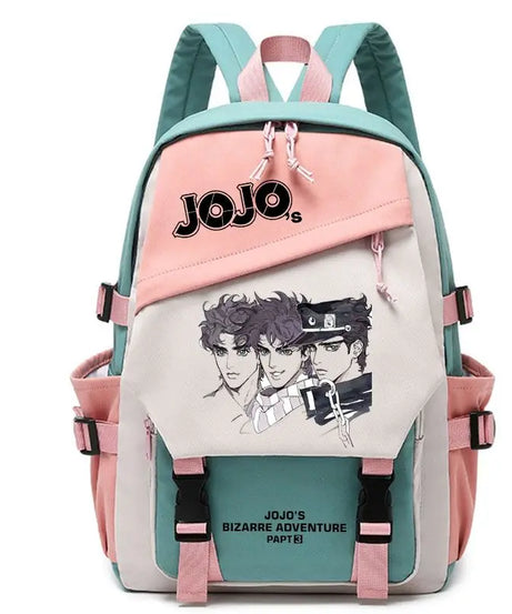 Kujō Jōtarō Anime JoJo's Bizarre Adventure Backpack Student School Bag Canvas Teens Outdoor Travel Backpack Fashion Gift