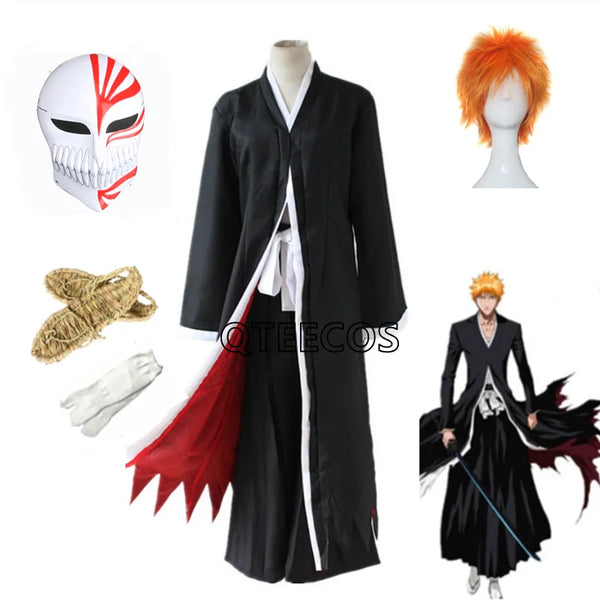 Bleach Ichigo Kurosaki Hollow Cosplay Costume – Mask, Tops & Pants Set