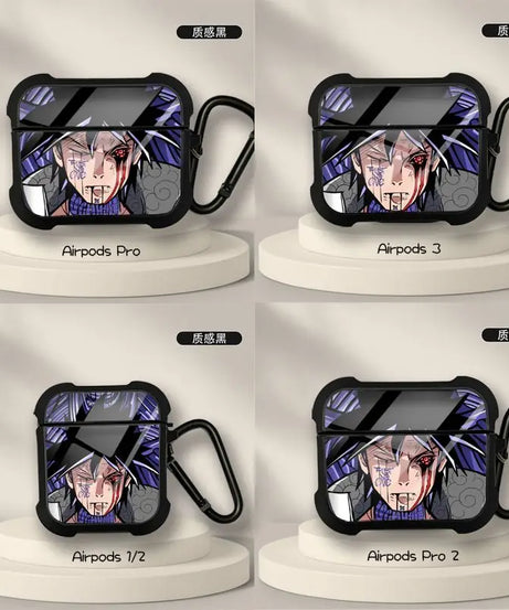 Naruto Anime AirPods Case – Sasuke & Obito Design for AirPods Pro/3