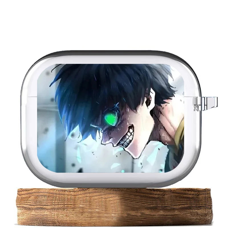 Anime My Hero Academia Midoriya Izuku Case for Airpods Pro 3 2 1 Airpod Cases TPU Transparent Earphone Cover