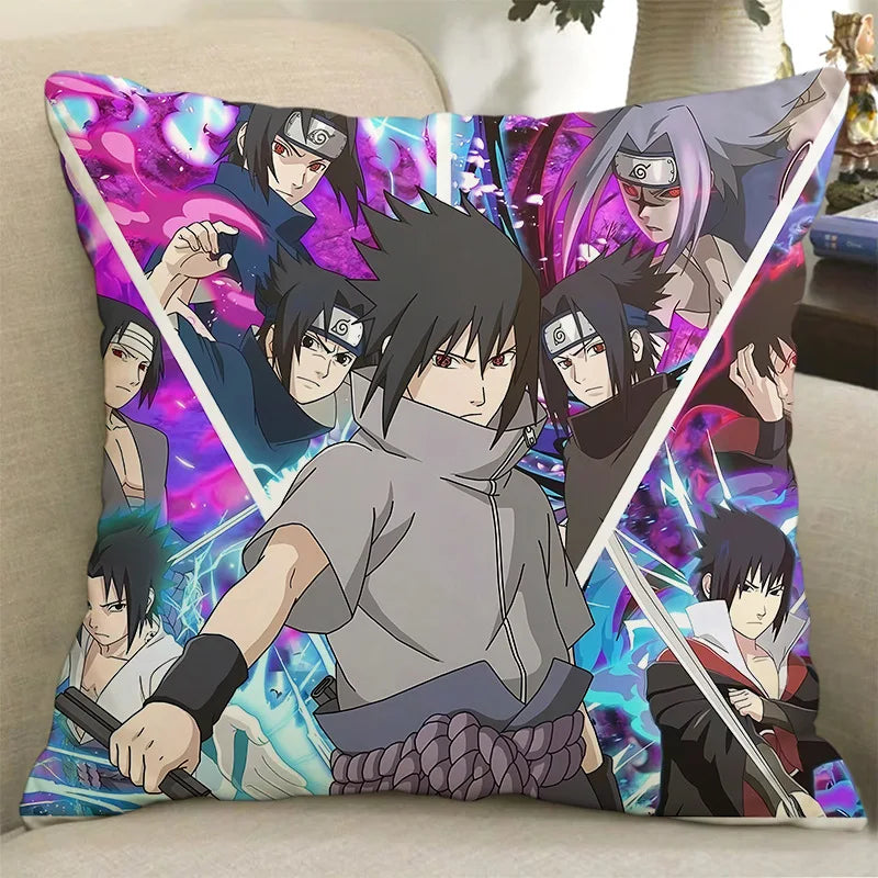 Anime Naruto Akatsuki Uchiha Itachi Graphic Pillow Case – Decorative Square Cushion Cover