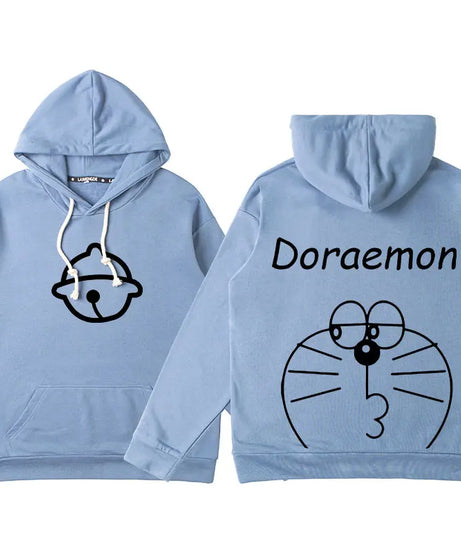 Doraemon Anime Hoodie – Cute Couple & Teen Pullover Jacket