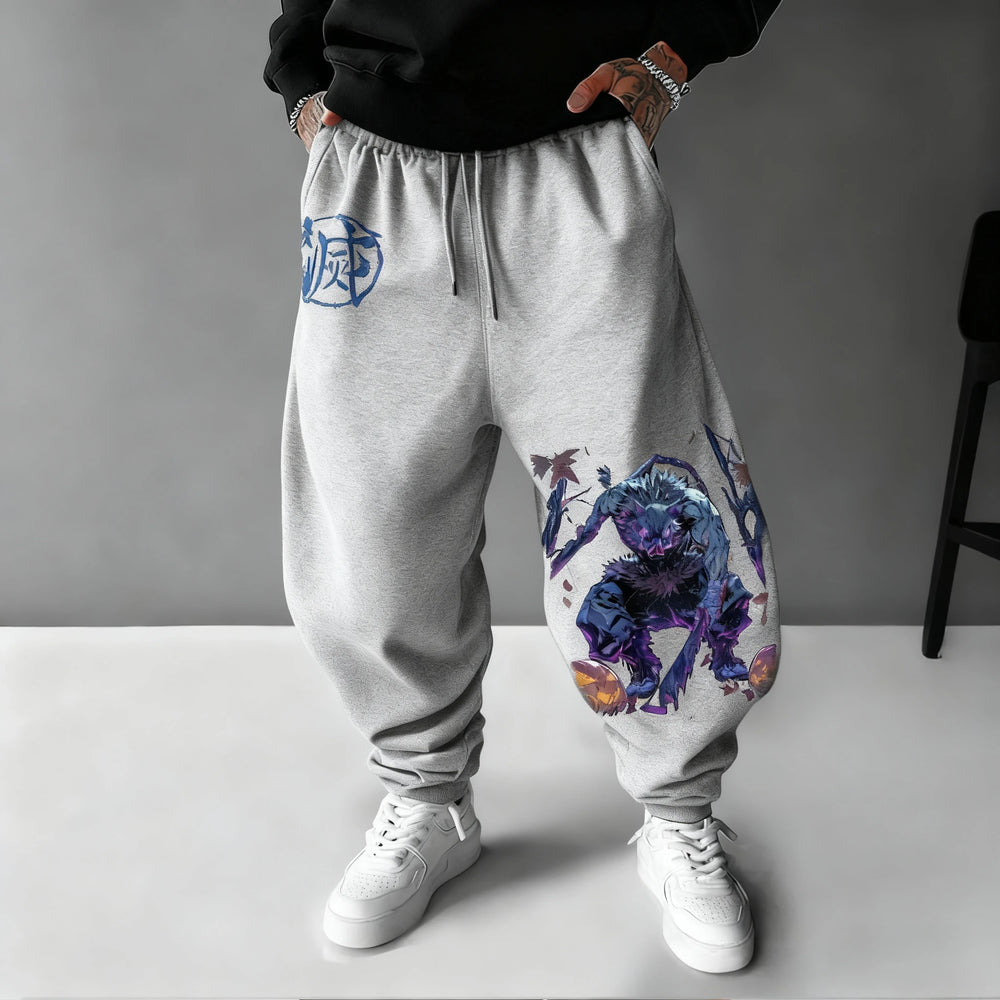 Demon Slayer Inosuke Joggers — Anime Print Sweatpants 7