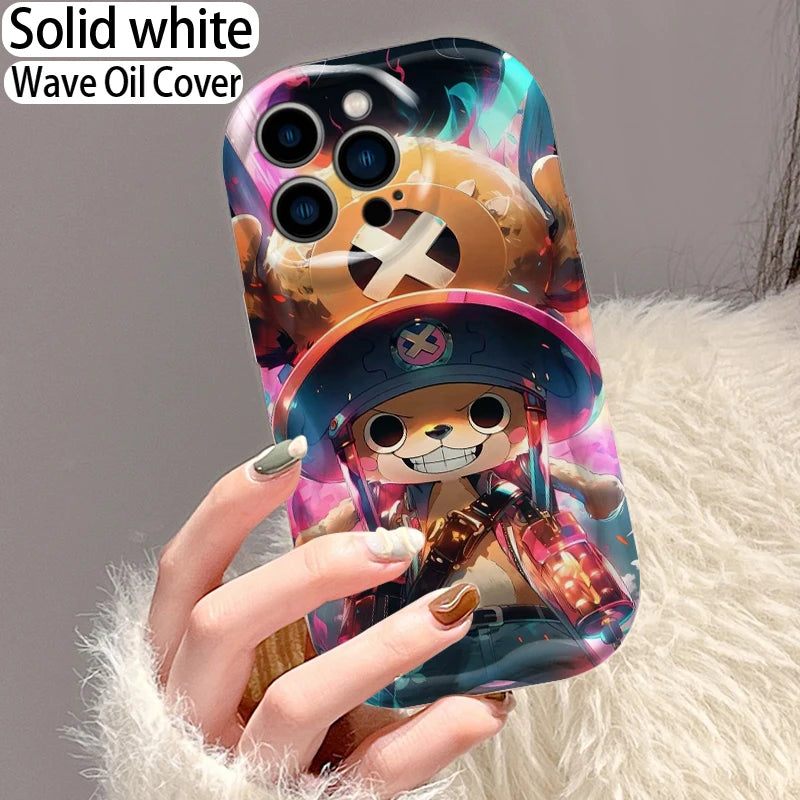 One Piece Anime Chopper Cute For Apple iPhone 15 14 13 12 11 XS XR X Pro Max Plus Wave Oil Back Phone Case