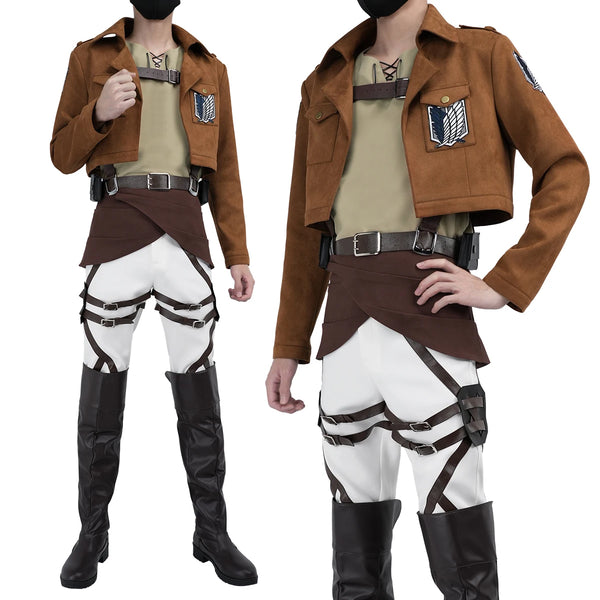 Shingeki No Kyojin Levi Ackerman & Eren Jaeger Cosplay Uniform Full Set