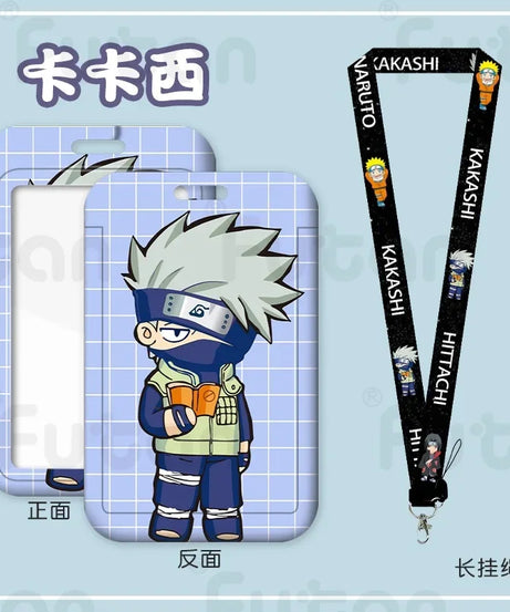 Naruto Kakashi Card Holder Men and Women ID Card Holder Purse Credit CardHolder Business Card Set KeyChain Passport Holder