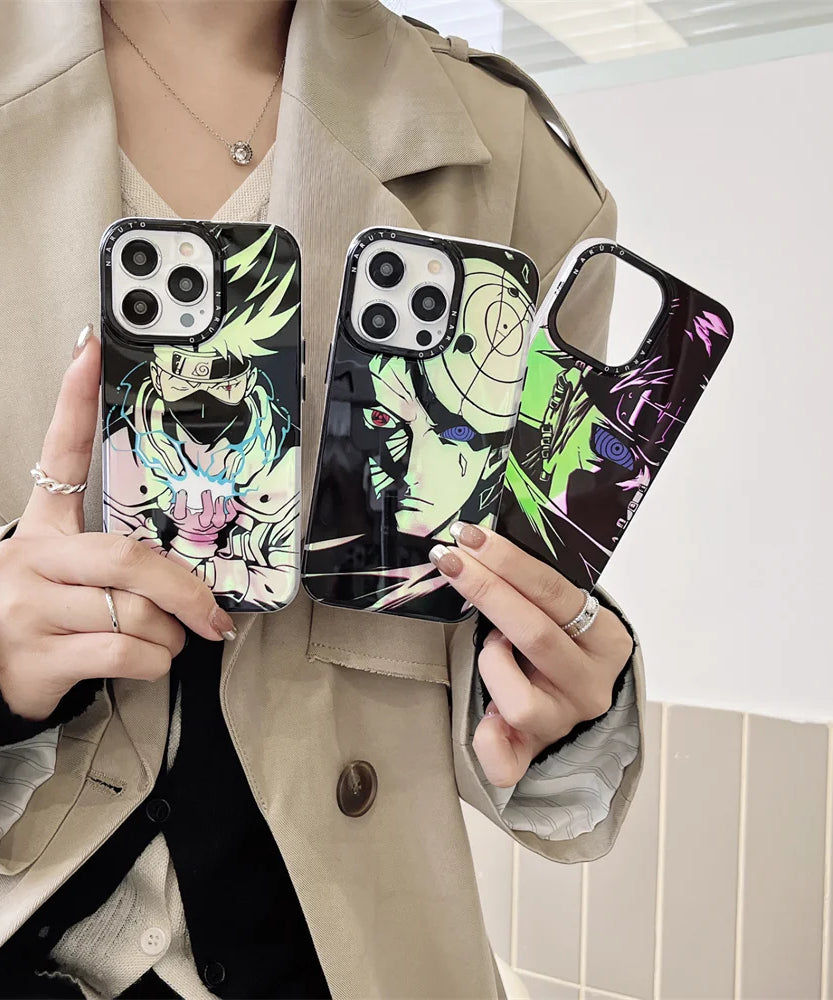 Metal Button Naruto Anime Case For Iphone 14 13 12 Pro Max 13pro 14 Pro Phone Case