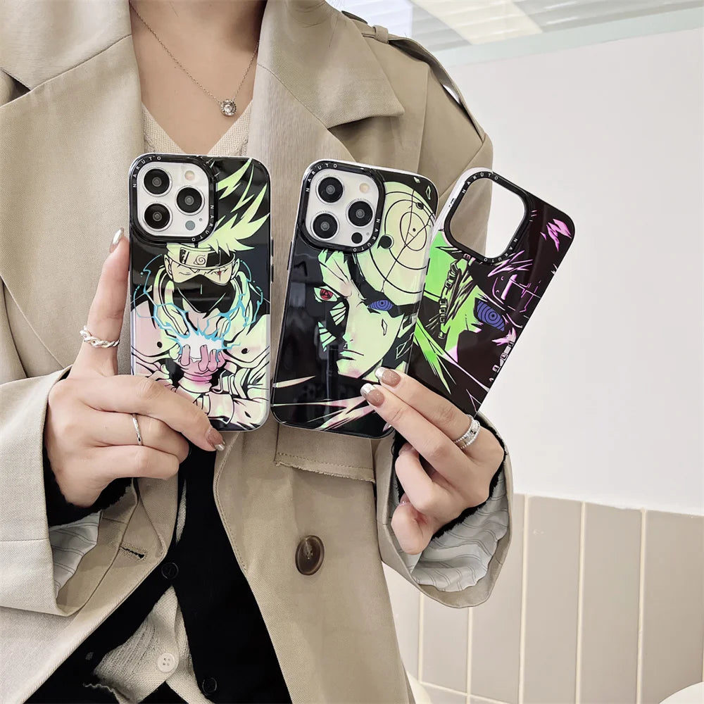 Metal Button Naruto Anime Case For Iphone 14 13 12 Pro Max 13pro 14 Pro Phone Case