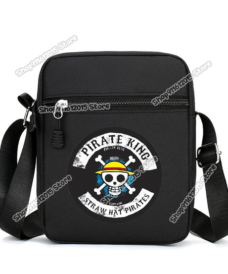 One Piece Men Shoulder Bag Anime Luffy Zoro Boy Oxford Cloth Crossbody Zipper Messenger Bags Outdoor Travel Small Phone Pouch