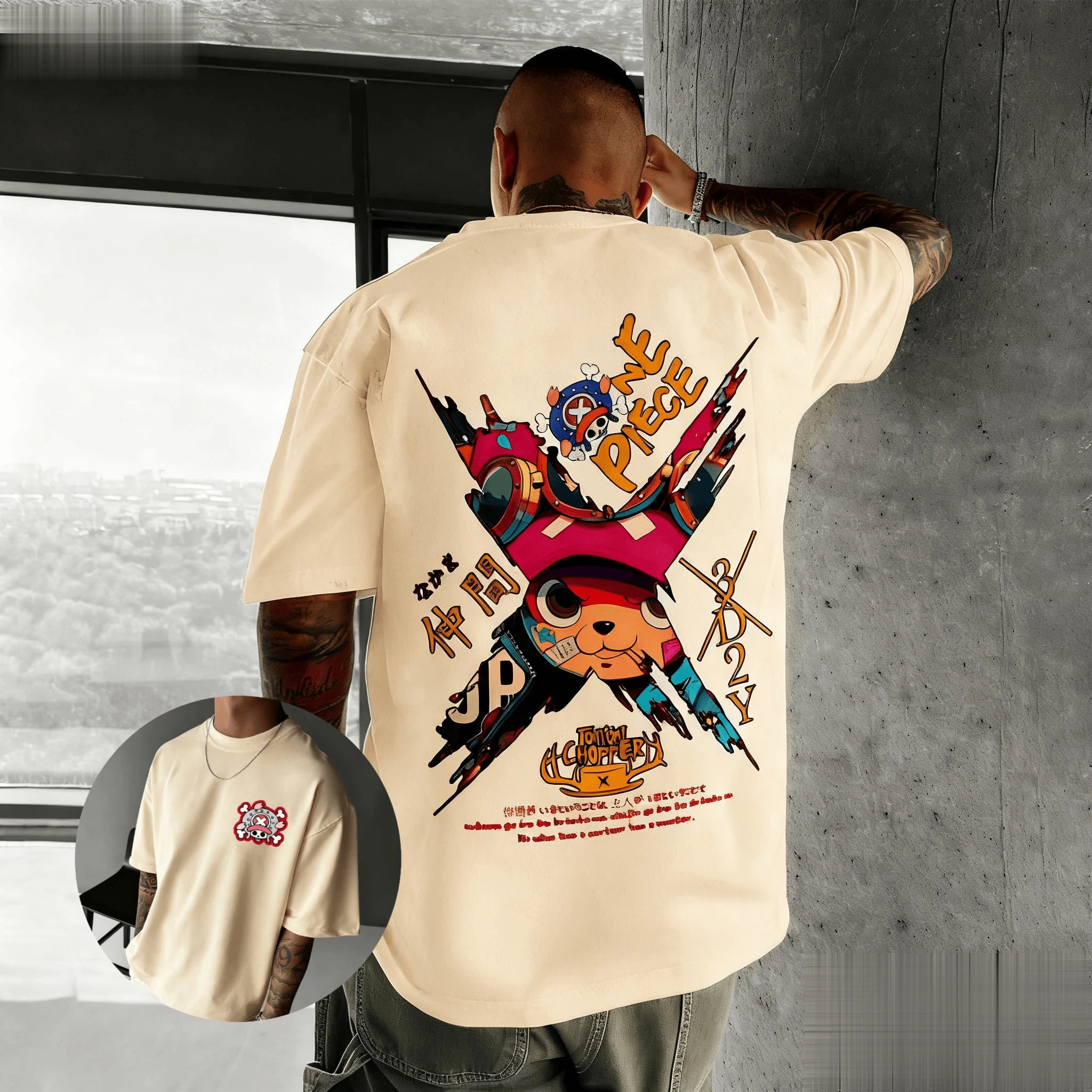 New One Piece Chopper Anime T Shirt Men Women Cotton Short Sleeve Tee Summer Cartoon Graphic Streetwear Casual Top Oversized Y2k