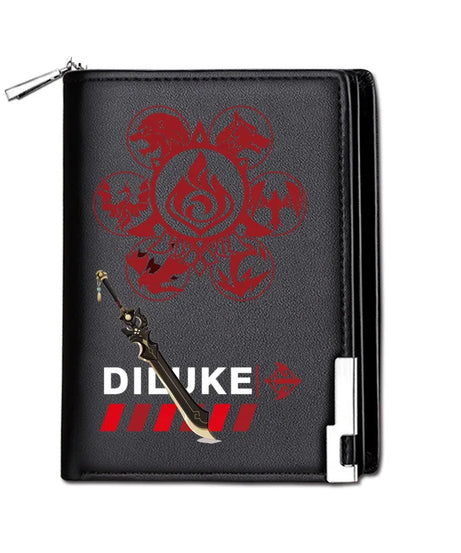 Genshin Impact Mondstadt Anime Peripheral New Zipper PU Wallet Handsome Personality Boy Print Coin Purse Short Card Pack Holiday