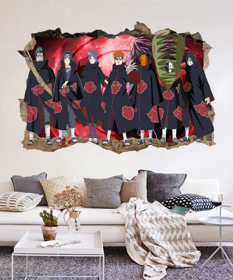 Naruto Wall Stickers, Personalized 3D Three-dimensional Adhesive Wall Stickers, Waterproof Glass Stickers, Decorative Paintings