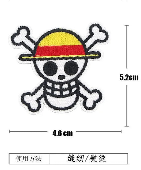 One Piece Luffy Animation Character Embroidery Ironing Cloth Sticker Fashion Clothes DIY Hole Patch Cloth Sticker