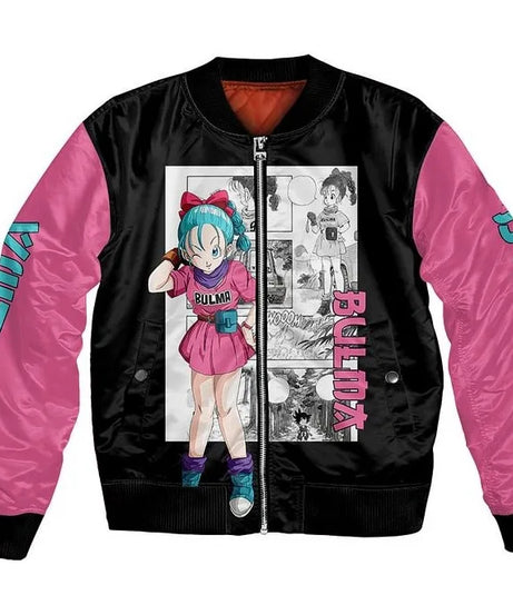 Plus Size Anime Bomber Jacket for Men - One Piece Naruto Dragon Ball Themed Military Aviator Coat, Cosplay Winter Outerwear Gift