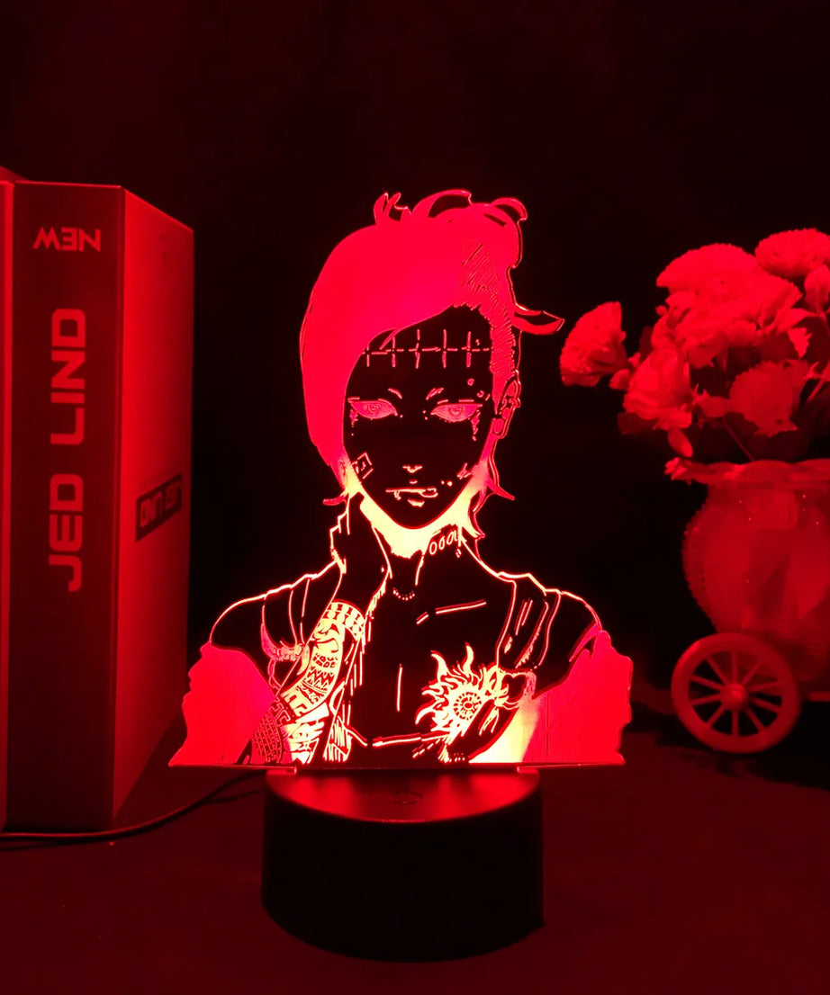 Anime Tokyo Ghoul Glowing Acrylic Stand Ken Kaneki Figure Nightlight for Reading Room Decor Light Gift for Birthday Table Lamp