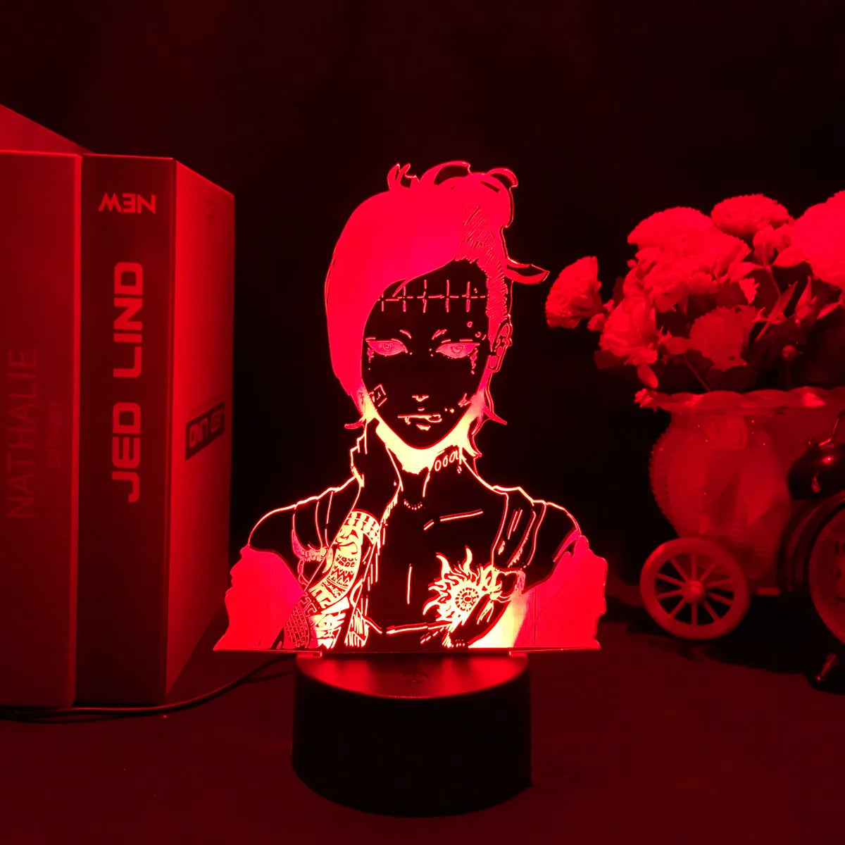 Anime Tokyo Ghoul Glowing Acrylic Stand Ken Kaneki Figure Nightlight for Reading Room Decor Light Gift for Birthday Table Lamp