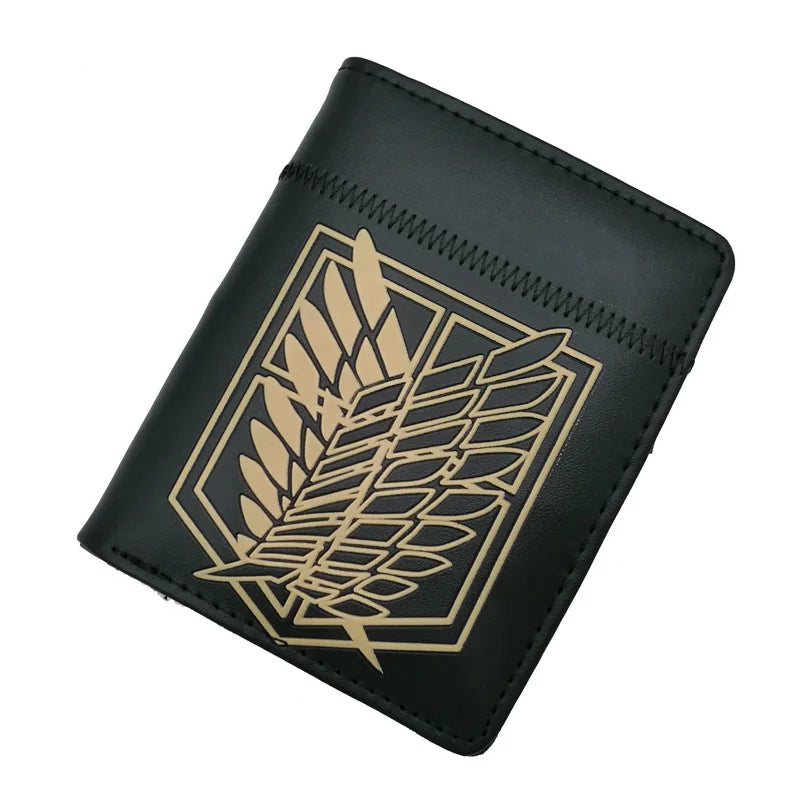 Attack on Titan Short Men Wallet Levi Survey Corps Men's Women's Coin Purse Scout Regiment Money Bag