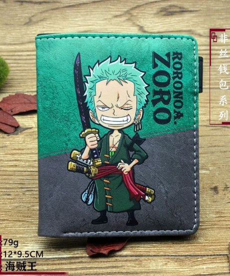 one piece anime peripheral wallet card bag with zipper coin wallet id passport bag cartoon mens one piece figure birthday gift