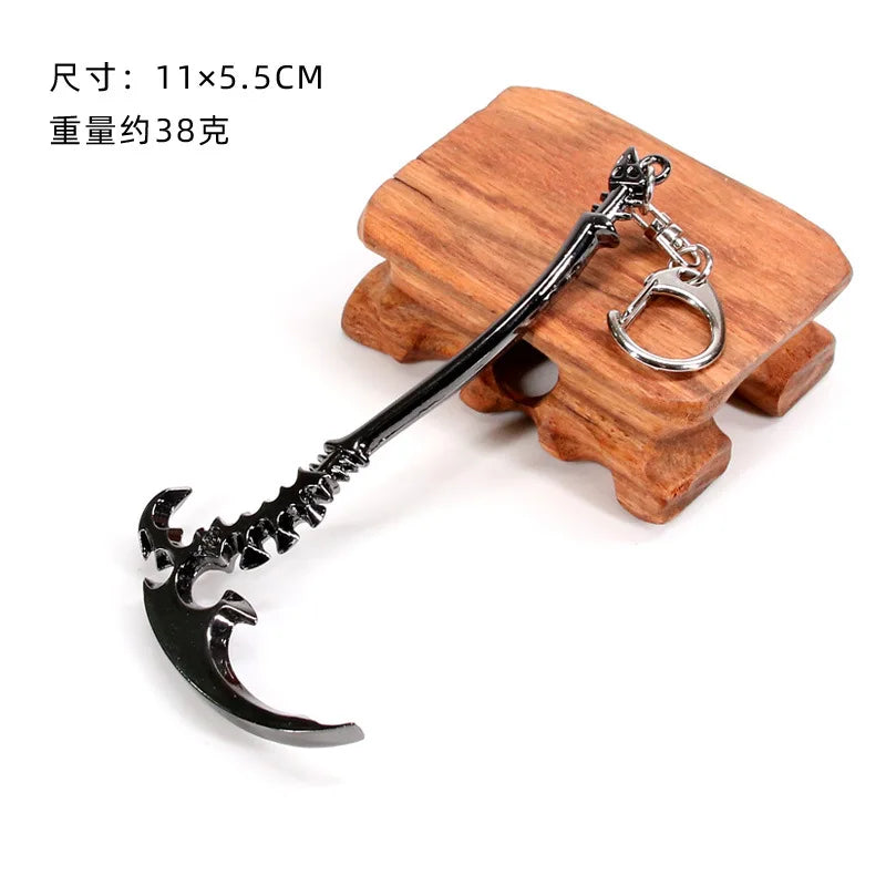 Cool Anime Black Rock Shooter Scythe Bag Parts, Death God Sickle Shape Zinc Alloy Bag Parts