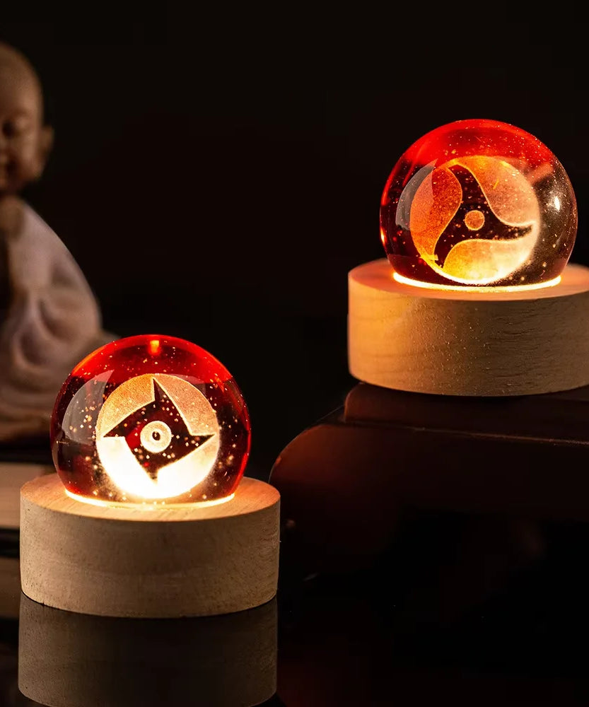 Naruto Night Light Writes Wheel Eye Crystal Ball Anime Sasuke Desktop Decor Ornaments Led Night Lamp Home Atmosphere Lights