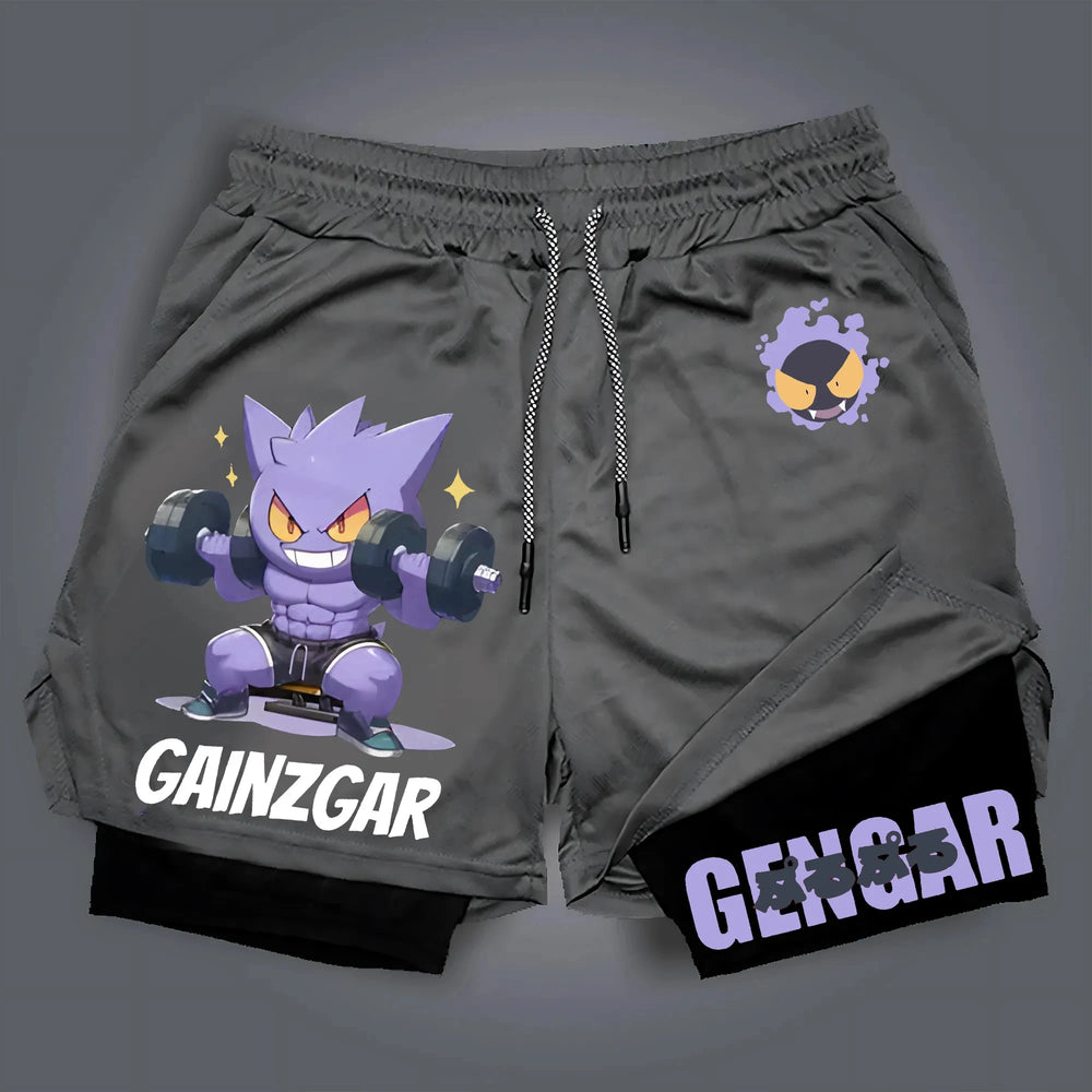 Pokémon Anime Double Layer Shorts – Premium Mesh Breathable Sports Shorts for Men 6