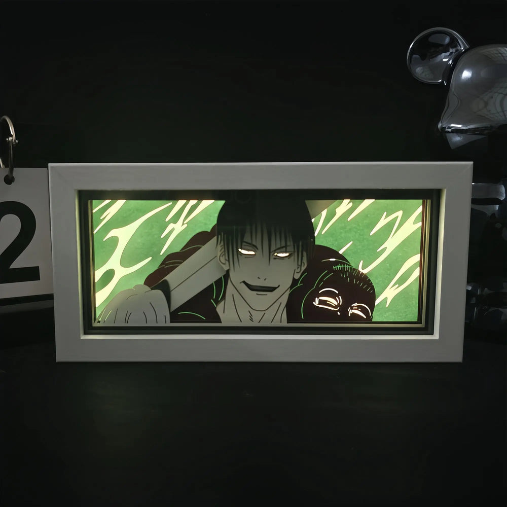 Anime Jujutsu Kaisen Gojo & Sukuna 3D Paper-Cut Lightbox – Double-Sided LED Night Light 7