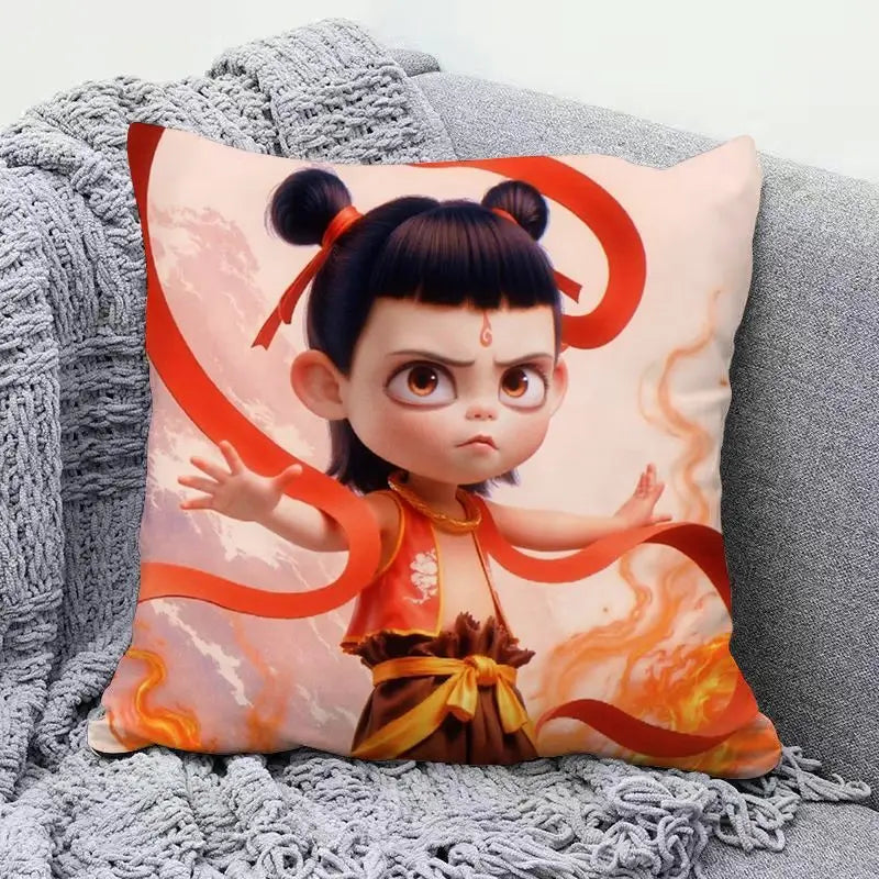 Ne Zha anime peripherals pillows cute personality creative fashion living room sofa bedroom cushions holiday gift