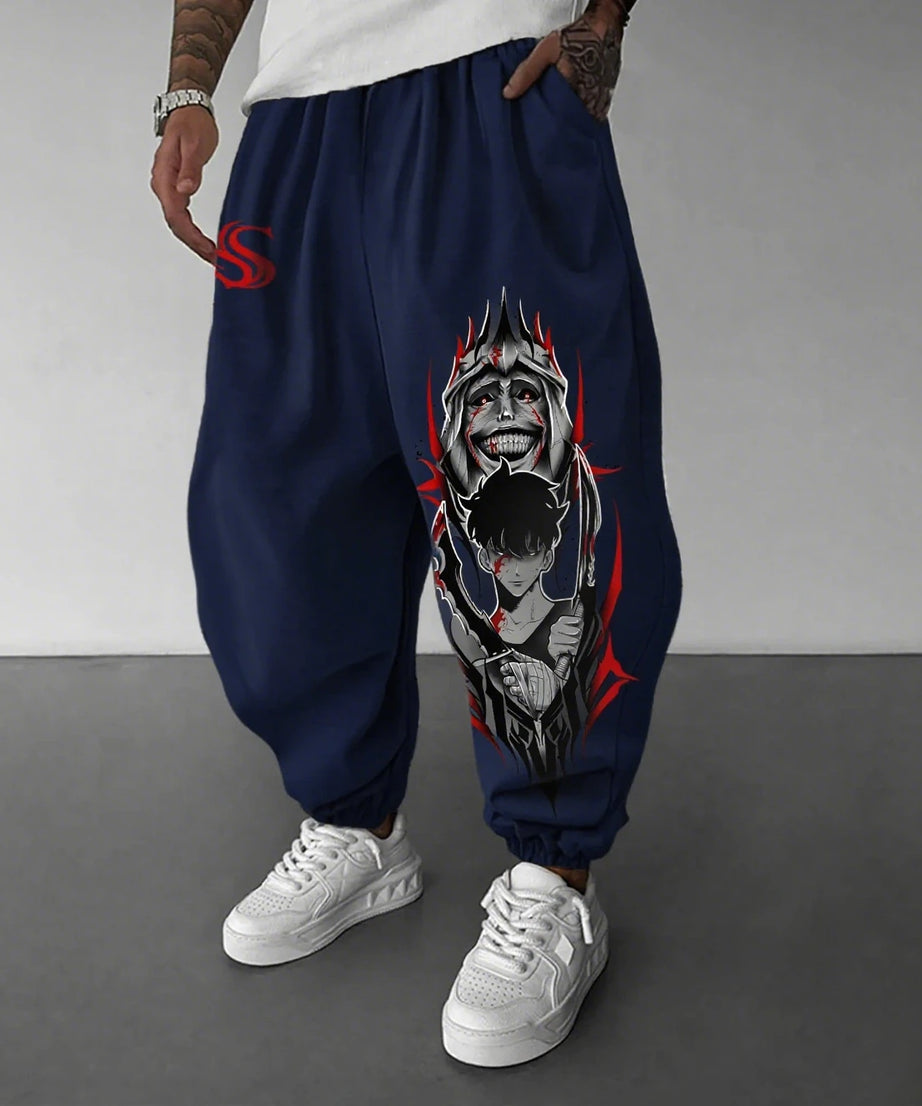 Solo Leveling Men's Pants Anime Graphic Print Casual Loose Fit Streetwear Jogger Sweatpants Hip Hop Trousers Spring Autumn Y2k