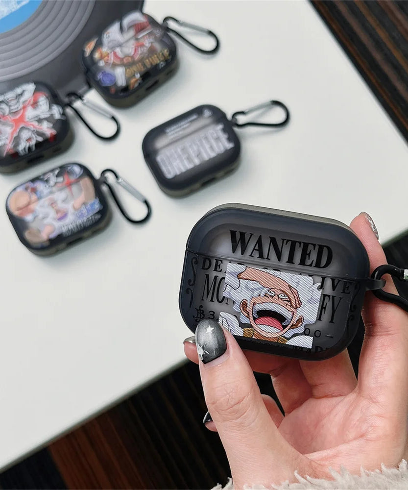 New Anime One Piece Luffy Gear 5th Earphone Case For AirPods 3 3rd 4 Pro Pro2 Headphone Bluetooth Wireless Headset Clear Cover