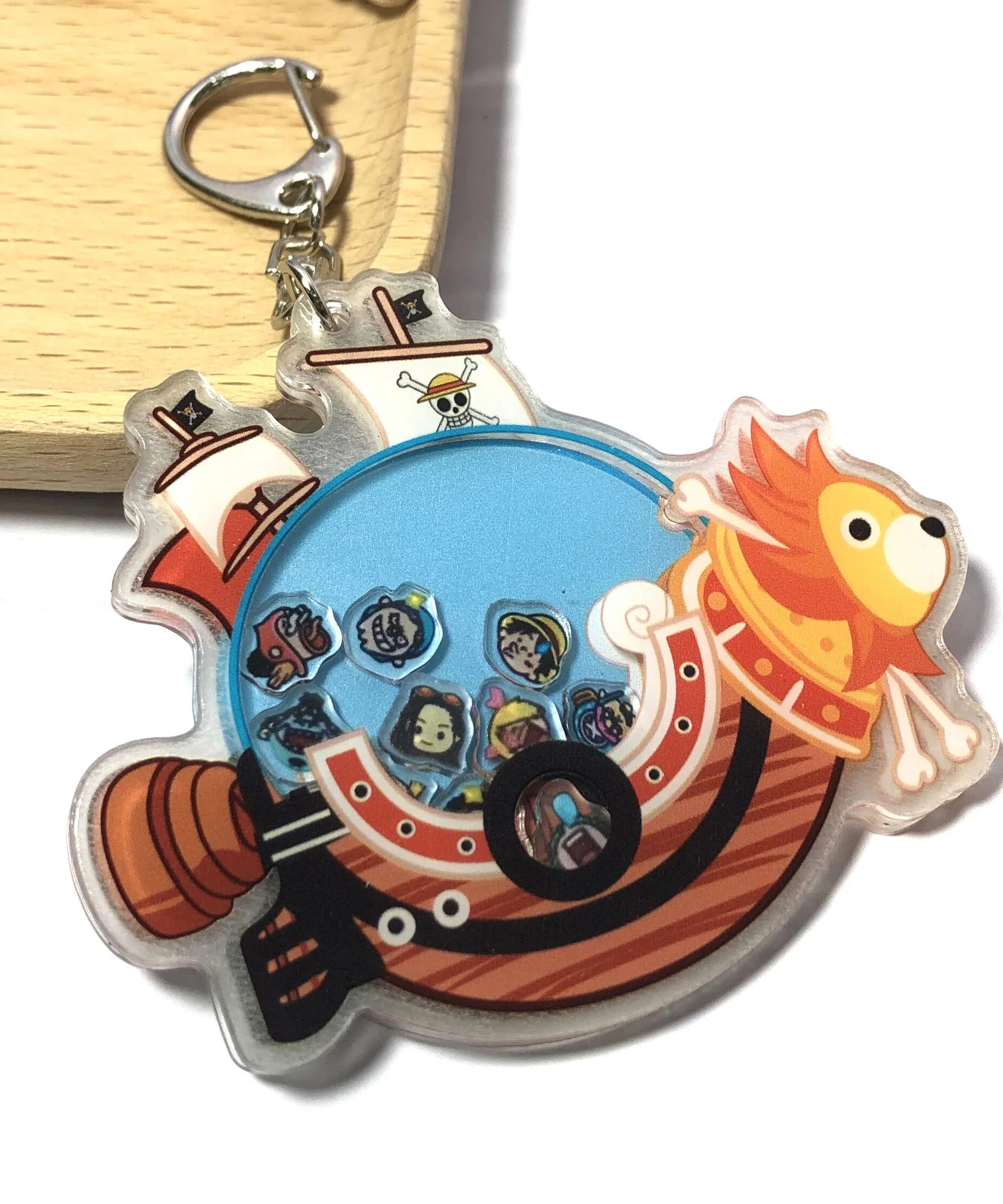 Cute one Piece Personalized Backpack Keychain Pendant Straw Hat Set Acrylic Pendant Rocking Music Student Accessories