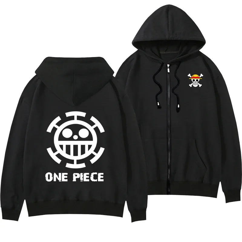 One Piece Anime Women Zip Up Hoodie Jacket Spring Autumn 2New Fashion Mens Sweatshirt Couple Promozed Clothes Coats